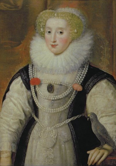 Portrait of an Elizabethan Lady with a Parrot by English School
